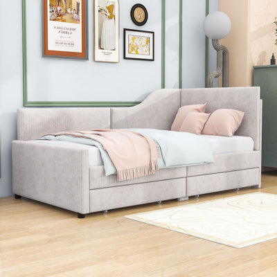 Twin 2 Drawer MDF L-Shaped Daybed