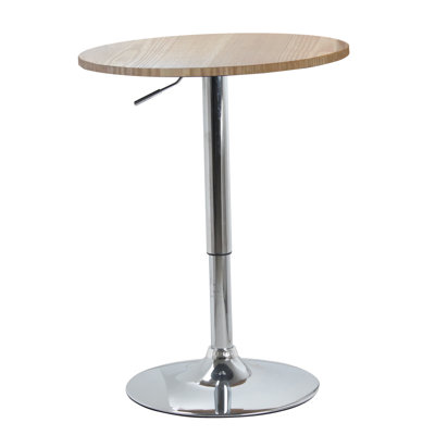Higgins Round Solid Wood Top Metal Base Dining Table