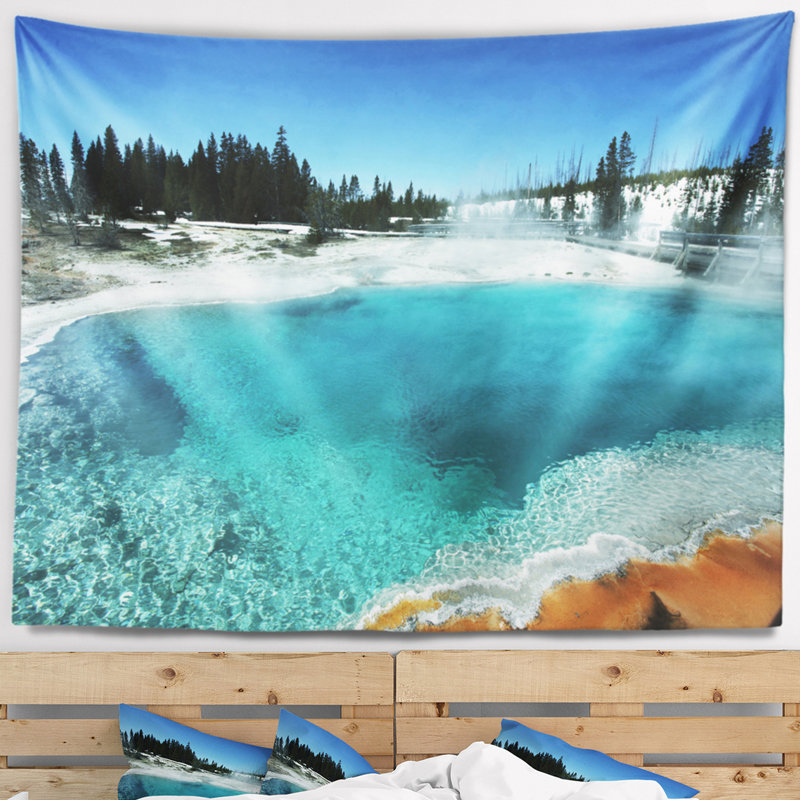 Tapisserie yellowstone de jardin magnifique blue lake, H 68 po x l 80 po
