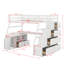 Lit mezzanine simple avec tiroirs, 2 tablettes et bureau-624276400