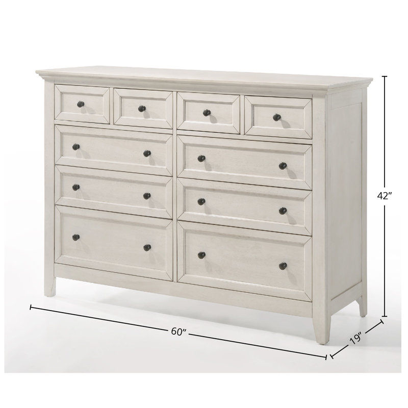 Jacon 10-Drawer Dresser, White