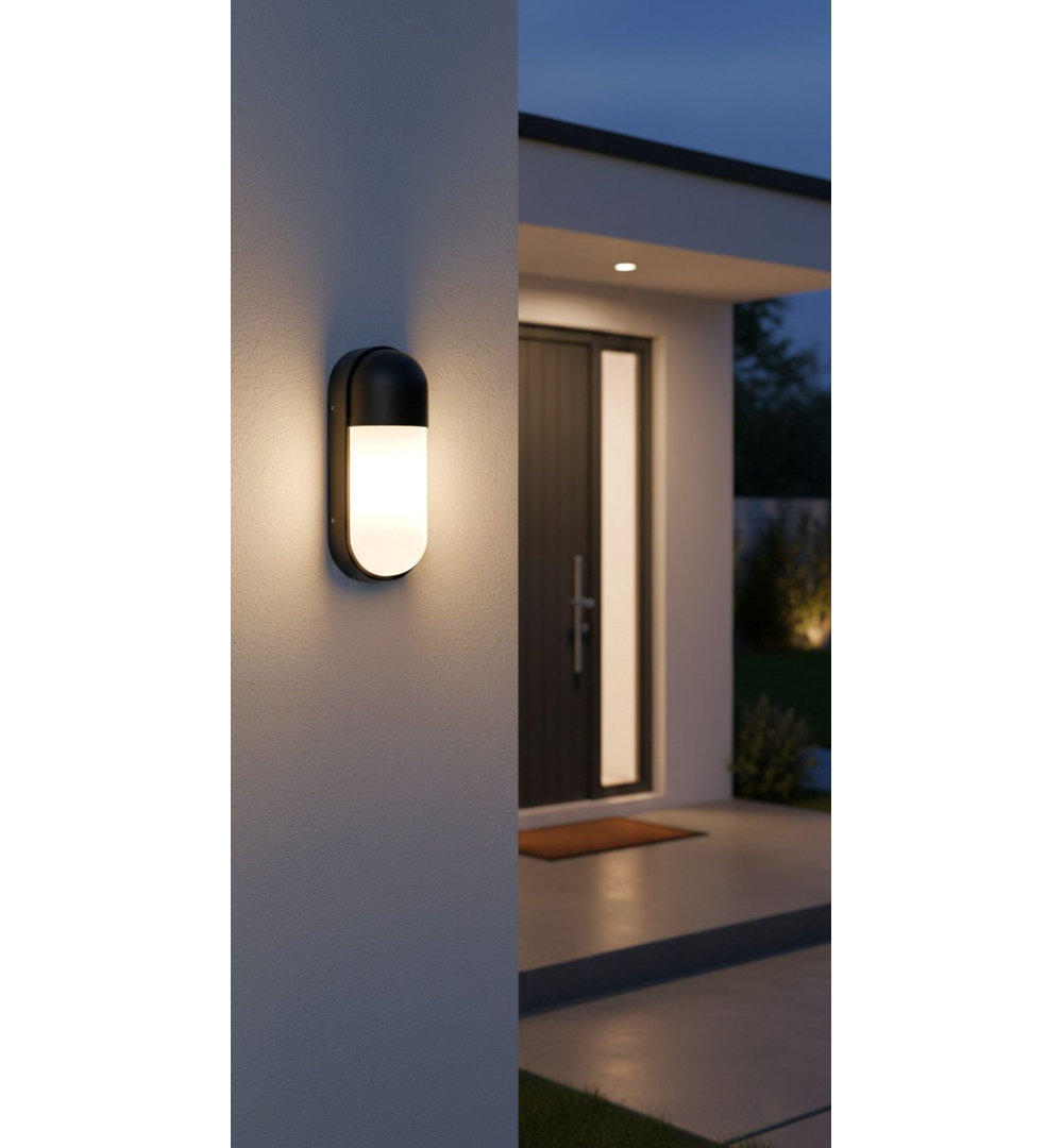 Black 24cm H Outdoor Bulkhead Light