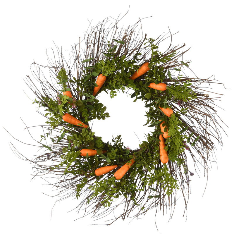 24" Carrot Easter Wreath