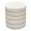 Helix Round Accent Ottoman In Ivory Boucle Fabric