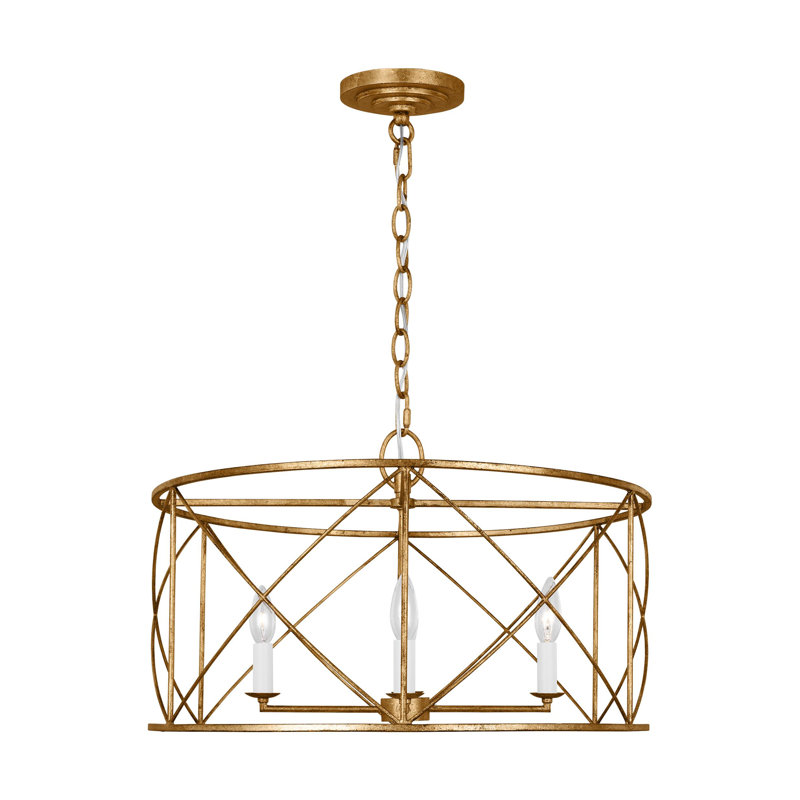 Beatrix 4 - Light Chandelier, Antique Gild, 14" H x 22" W x 22" D