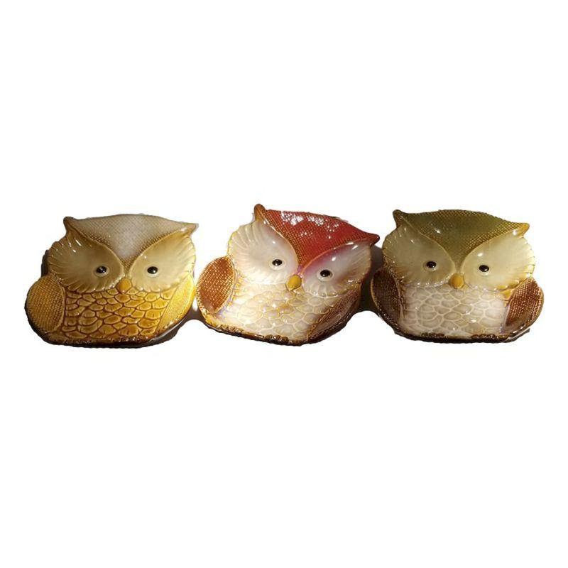 Ensemble d'assiettes décoratives en porcelaine brun 3 pièces Shipley