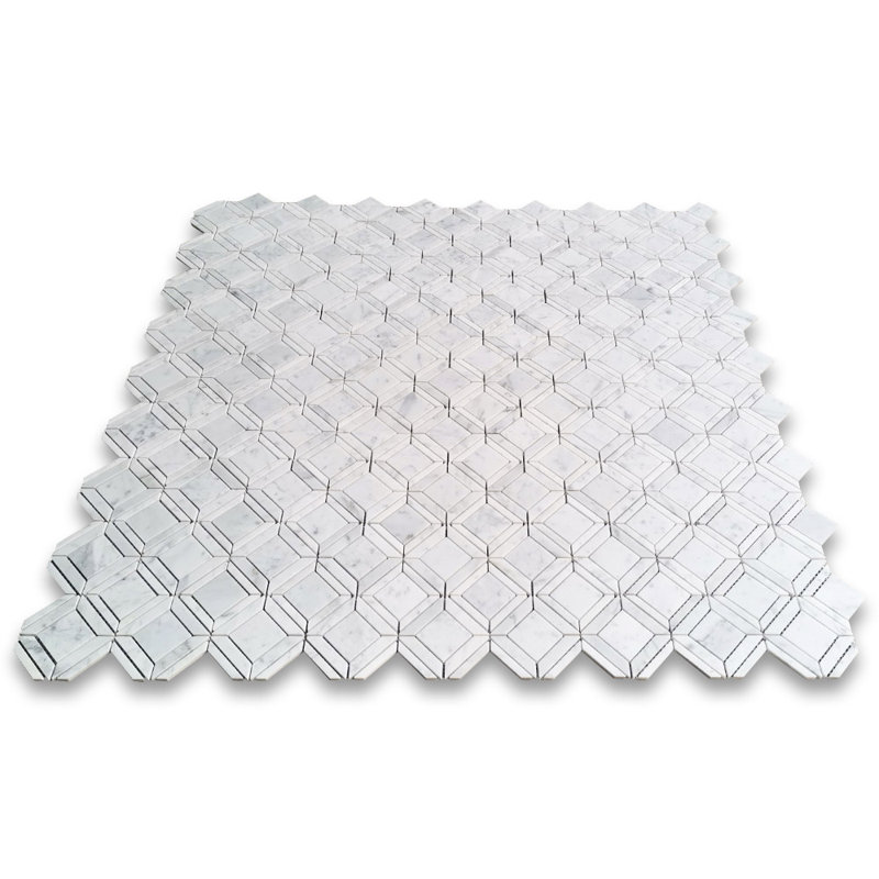 11" x 11" Marble Grid Mosaic Wall & Floor Tile