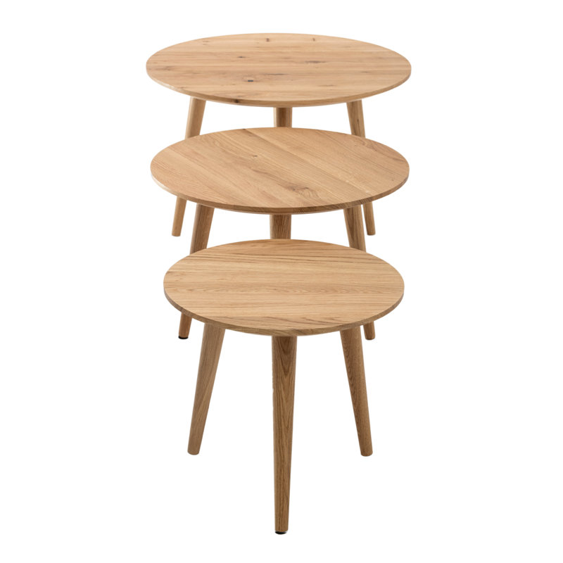 Lasonya Solid Wood 3 Legs Nesting Table Set