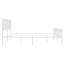 Metal Bed Frame with Headboard and Footboard White-1949012227