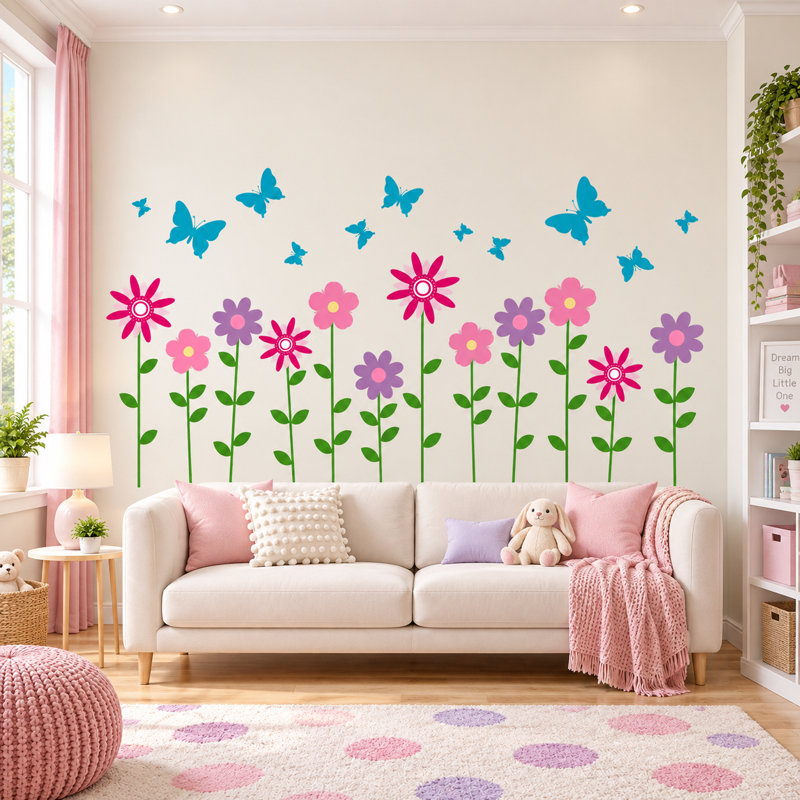 Plants & Flowers Non-Wall Damaging Wall Decal, Scheme C