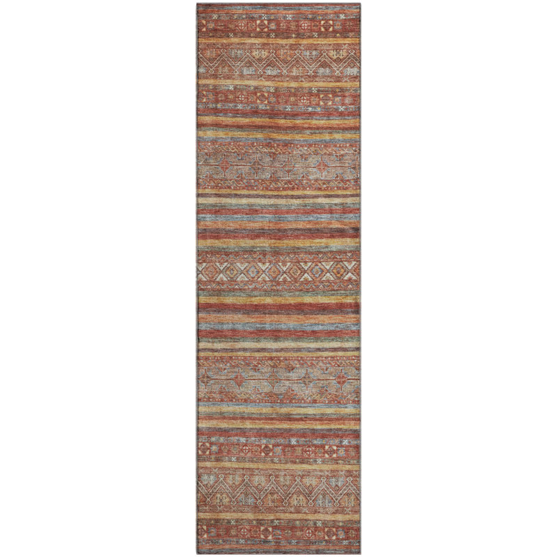 Premium Machine Washable Lampkins AMF1644 Stripes Rug, Runner 2'3" x 7'6"