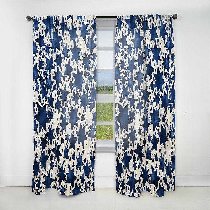 Evelia Starry Night Skies - Rideau en velours moderne - obscurcissant - 1 panneau, L 52 po x L 120 po