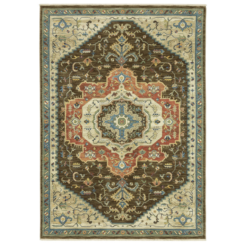 Oriental Indoor Rug, Rectangle 9'10" x 12'10"