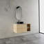 Meuble-lavabo mural de 42 po avec lavabo d'art en céramique, portes à fermeture en douceur et tablettes de rangement pour salles de bain modernes-1802904169