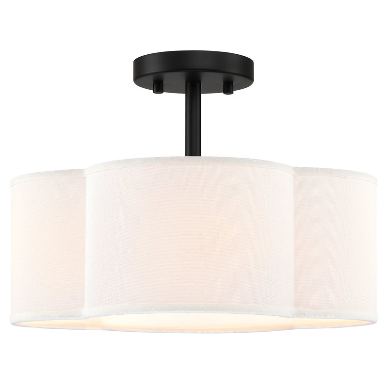 Verwood Fabric Semi Flush Mount, Black