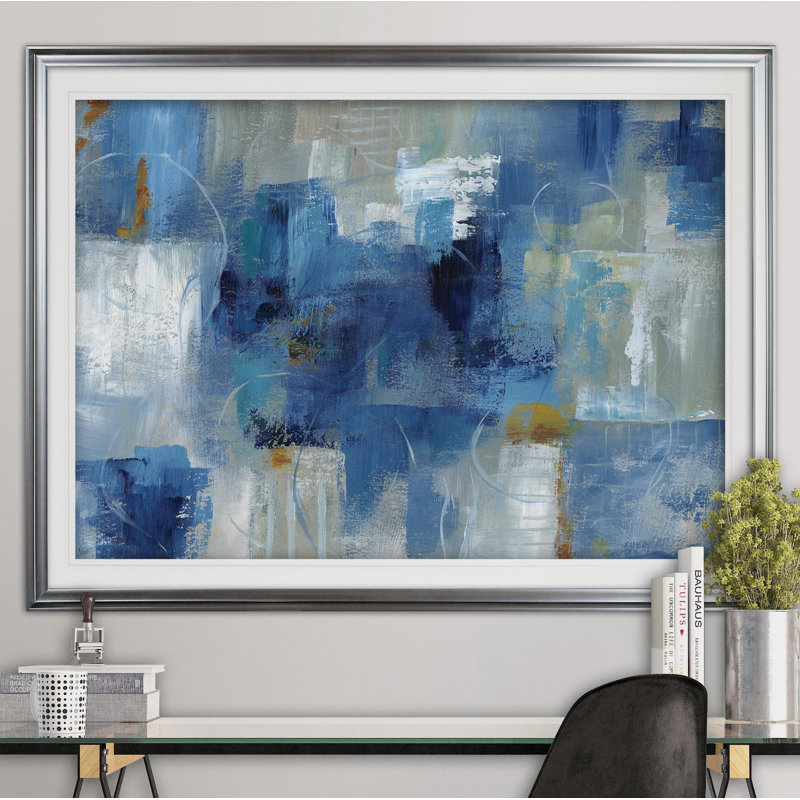 «Blue Morning» - reproduction de cadre photo sur papier, Argent, H 20 po x l 24 po x P 1,5 po