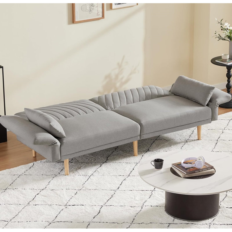 78'' Fabric Futon Sofa Bed,sofa,couch, Light Gray