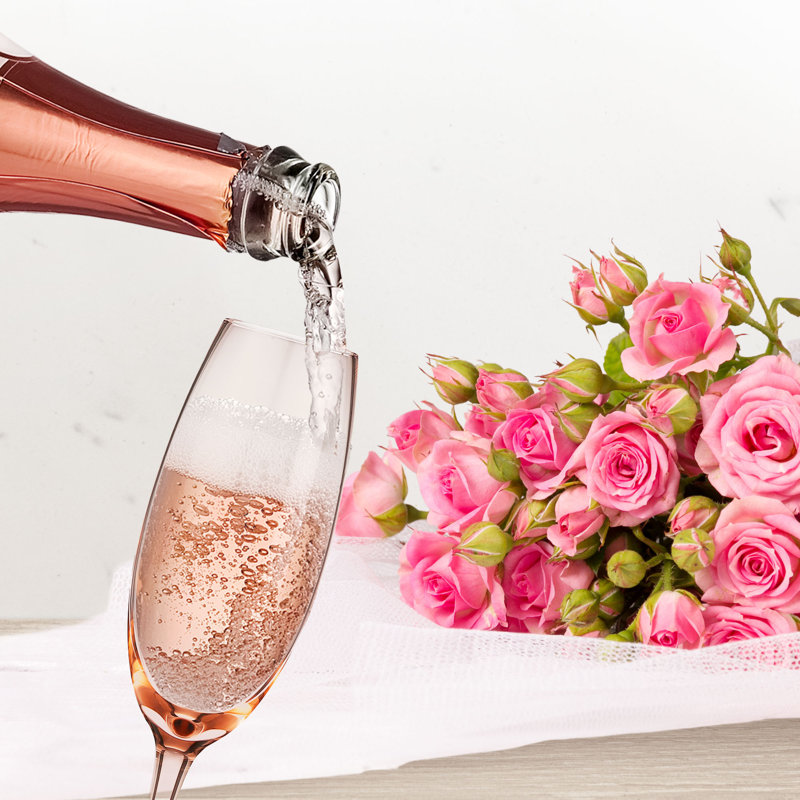 Tynecia 7 oz. Flûte en verre, Rose rose