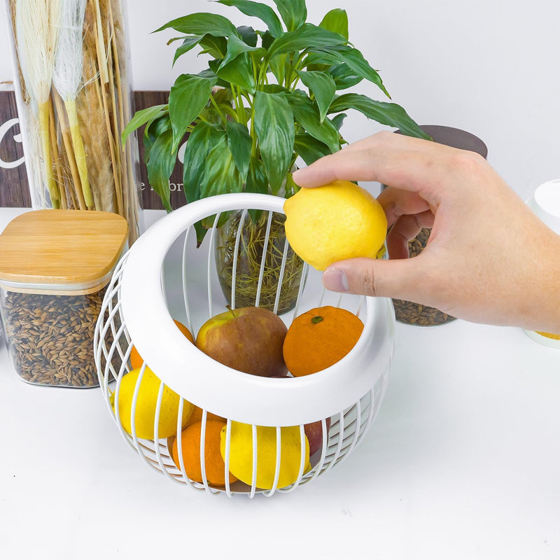 Panier de rangement en fer blanc, Blanc