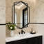 Hexagon Black Metal Framed Wall Mirror, Geometric Bathroom Vanity Mirror for Over Sink, Horizontal or Vertical Hanging Accent Mirror for Entryway, Bedroom & Living Room-1905795155
