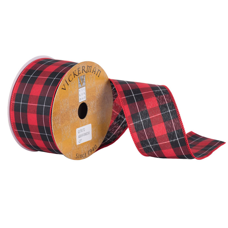 6.69'' Plaid Fabric Ribbon