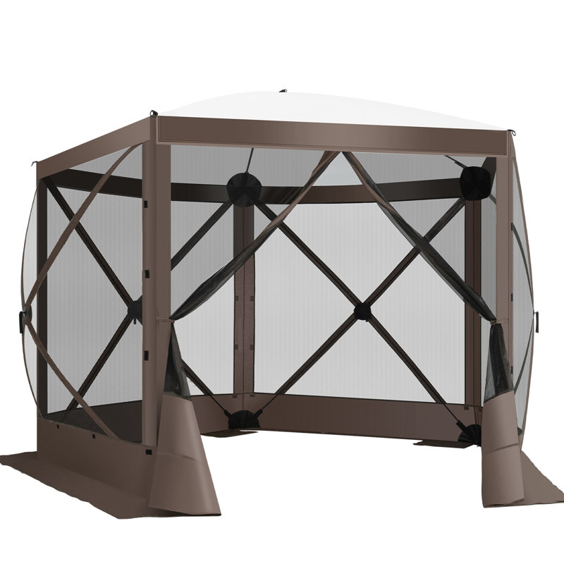 10FTx10FT Screen Room with Mosquito Netting, Brown