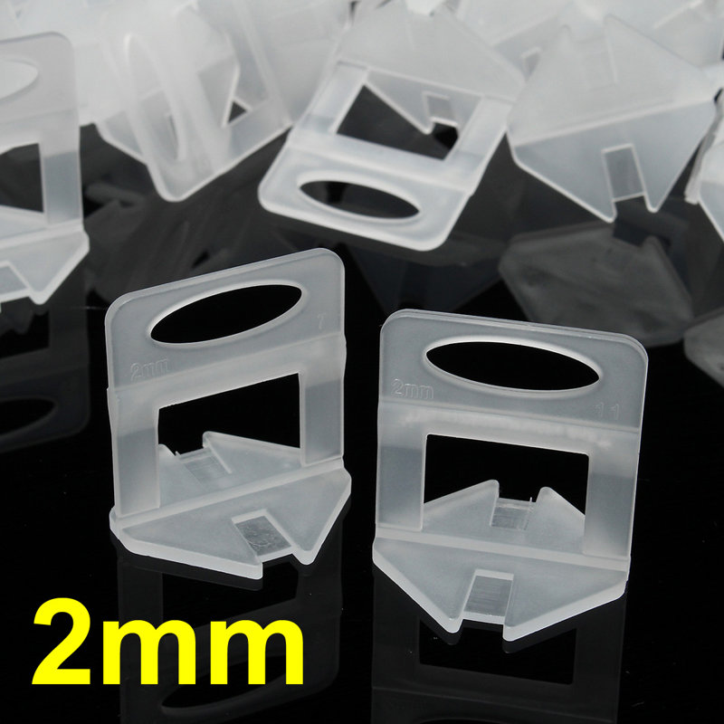 100Pcs Tile Levelling System Spacer Clips Floor Wall Tiling Tool - 2.0mm