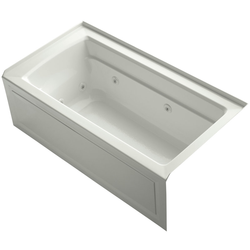 Archer Alcove 60" x 32" Whirpool Bathtub, Dune, Right