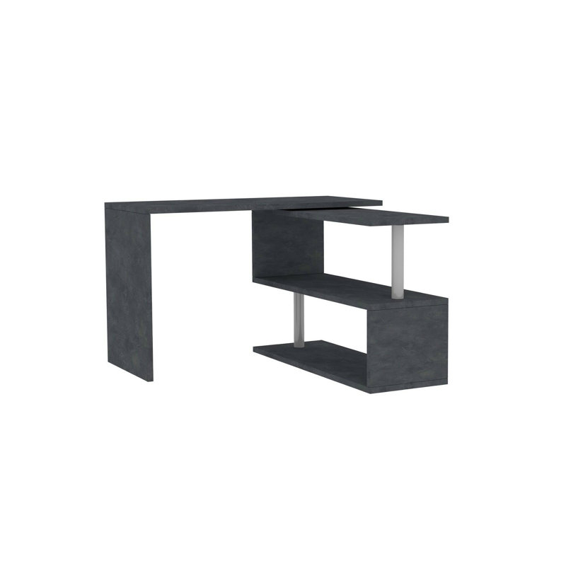 Casmer L-Shaped Writing Desk, Anthracite