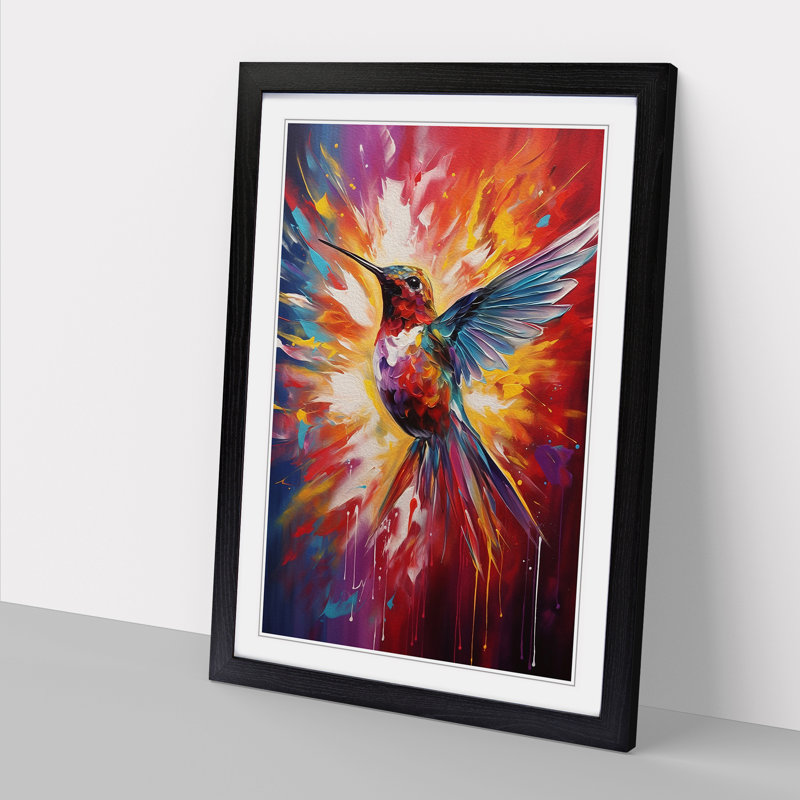 Hummingbird Abstract No.3 - Framed Print, Black Framed, 34cm H x 25cm W x 2cm D
