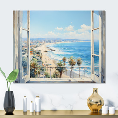 California Shoreline  Window View II - Los Angeles Metal Wall Art MT135187