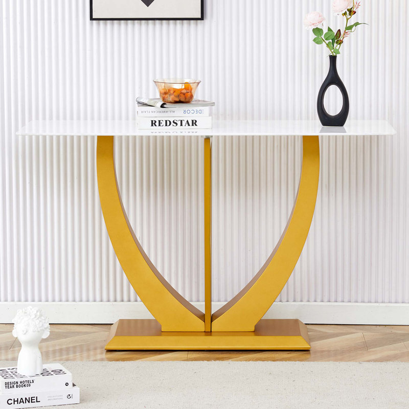 Modern Minimalism Rectangular Glass Table, With Tempered Glass Table Top And MDF Legs