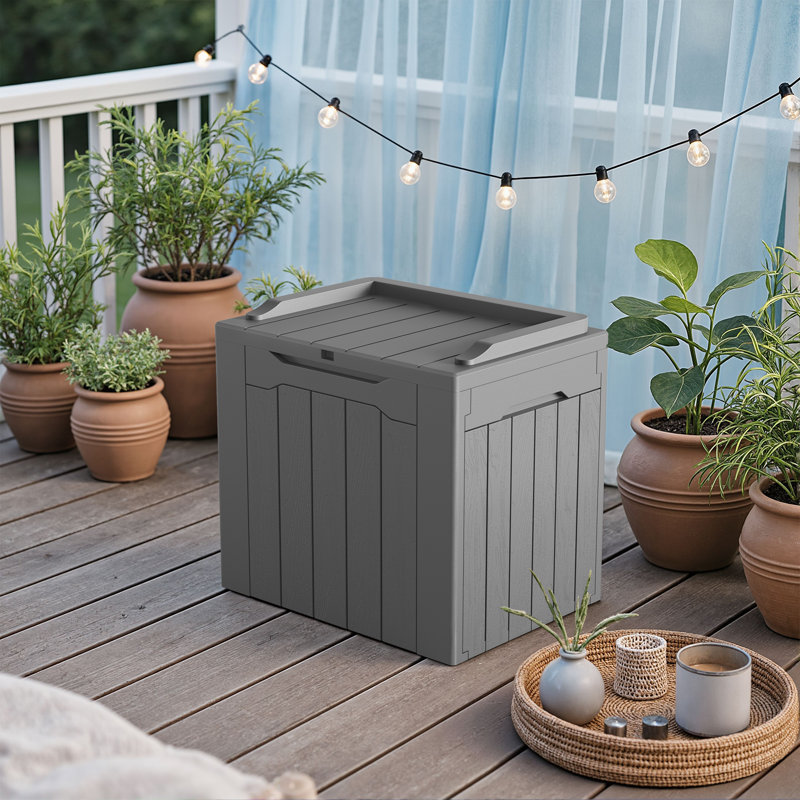 Boîte de rangement en résine verrouillable 31 gallons, Gris