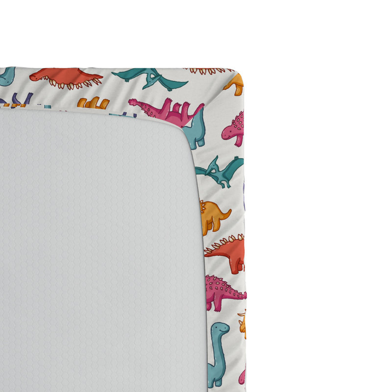 Microfiber Fitted Sheet, Full Fitted Sheet, Multicolor Dinosaur