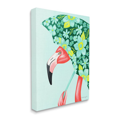 " Summery Pink Flamingo Floral Petal Patterned Umbrella " by Amelie Legault