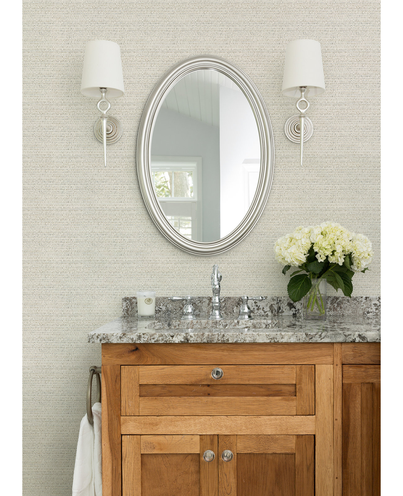 Dory Faux Grasscloth Wallpaper, Neutral