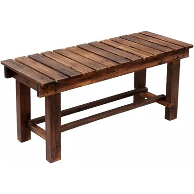 Outdoor Garden Benches Weatherproof Patio Bench Two-person Seat Backless Bench Wood Bench With Slatted High Temperature Bench For Front Porch Backyard (upgraded To Prevent Fading) 90cm Bench