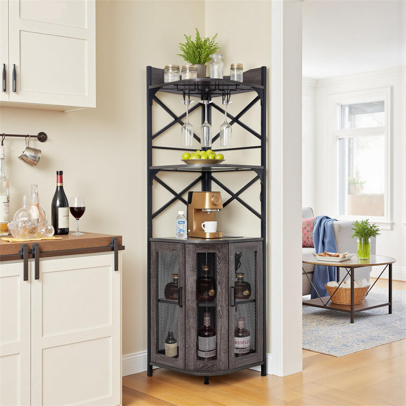 30cm Wine Bar, Grey/Black
