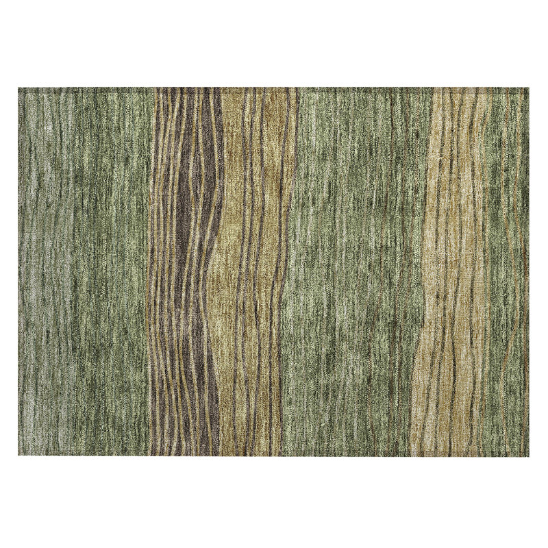 Washable Striped Indoor / Outdoor Rug, Rectangle 1'8" x 2'6"