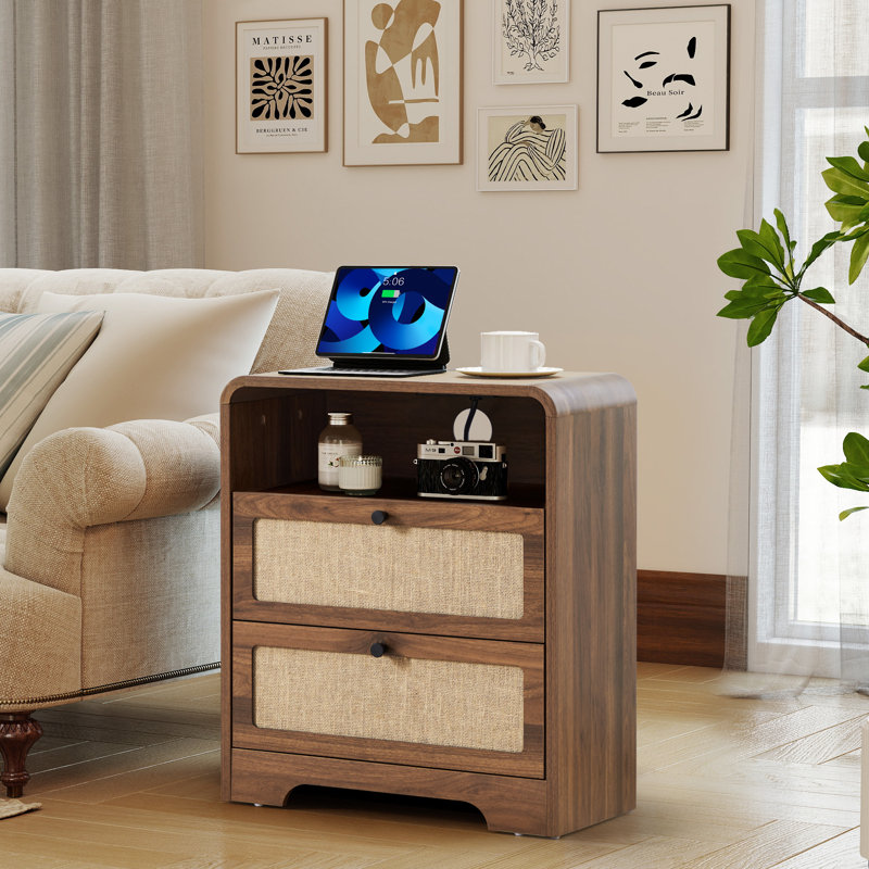 Table de bout avec rangement et station de charge