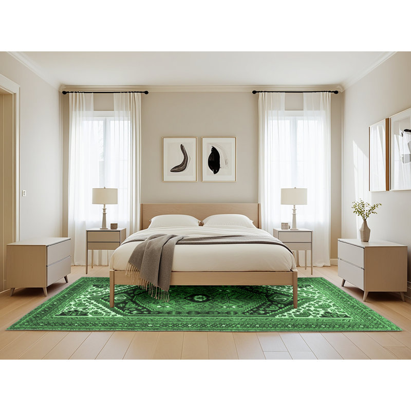 Washable Oriental Indoor Rug, Rectangle 5' x 8'