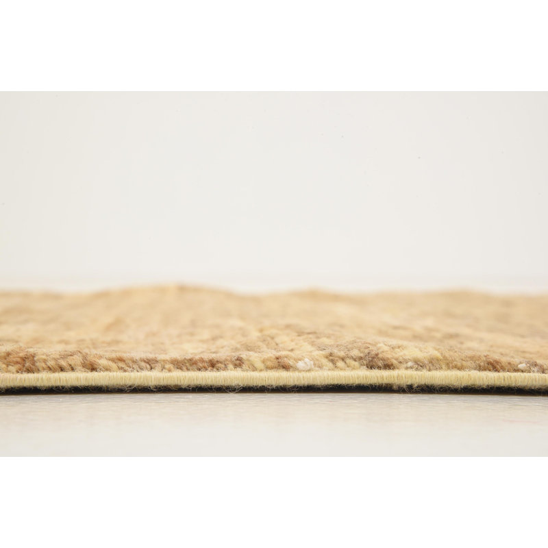 Tapis de zone en laine noué la 3 pi 8 po x 6 po one-of-kind-main beige Nash