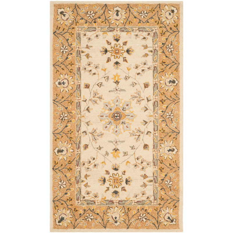 Tapis oriental ivoire / beige Amitola, Rectangle 4 pi x 6 pi
