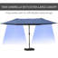 Parasol de patio de 15 pi, acier rectangulaire bleu foncé - cadre durable, manivelle facile, double face pour la cour arrière, hauteur réglable, terrasse, piscine