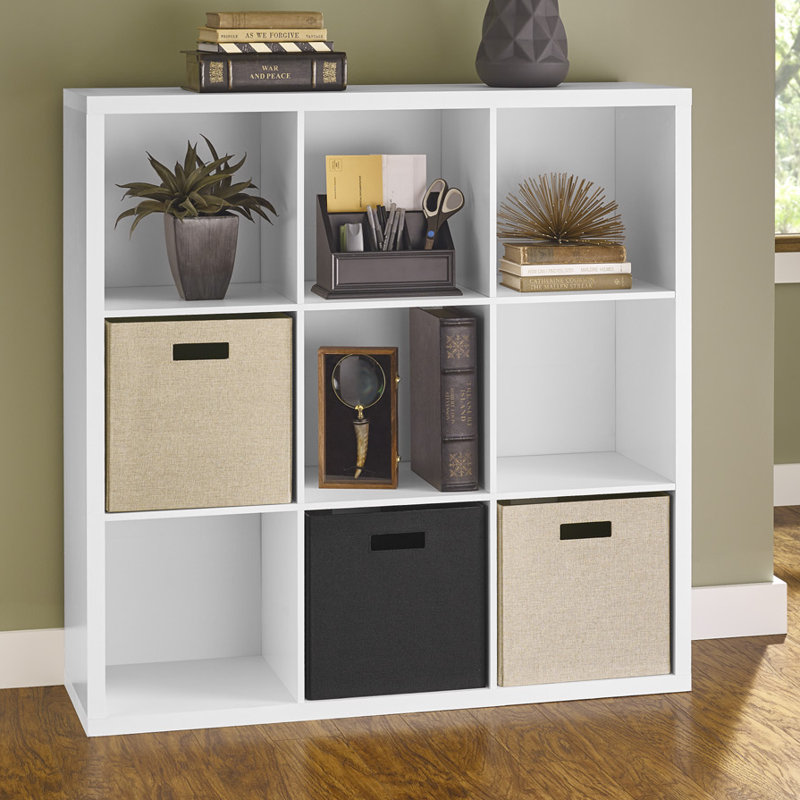 Decorative Storage 9 Cube Bookcase, White