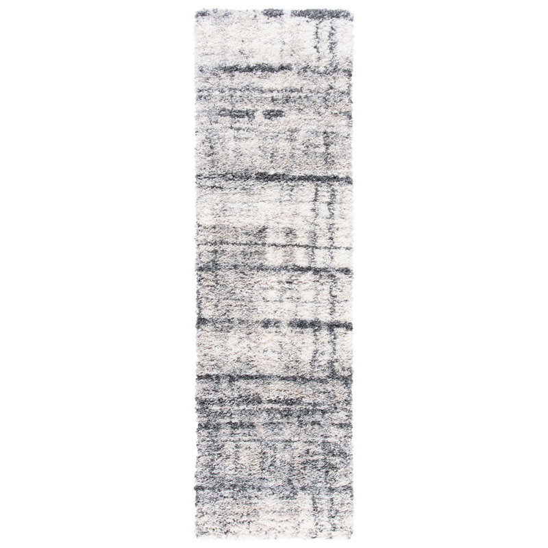 Kaylum Abstract Ivory/Grey Area Rug, Runner 2'3" x 12'