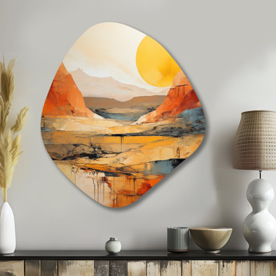 Marivell - Unique Shape Canyon Metal Wall Decor, Asymmetrical Metal Wall Sculpture Print