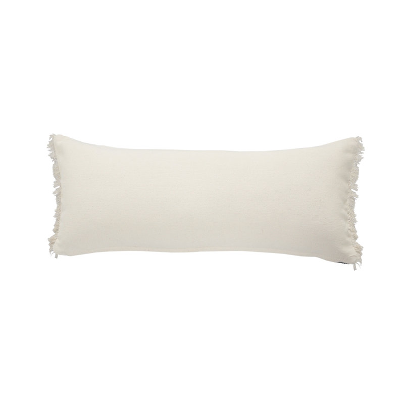 Americana Nautical Red & Tan Jute Braided Lumbar Pillow, 14" x 36"