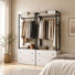 Armoire-penderie contemporaine à 4 tiroirs et tringles suspendues Contemporary - Organisateur de rangement de chambre modulaire 2 pièces