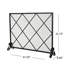 Single Panel Iron Fireplace Screen - Minimalist Modern Diamond, 41.22" X 8.83" 32.36", Black Finish Contemporary Diamond Look, 41.5"W 8.9"D 32.1"H,